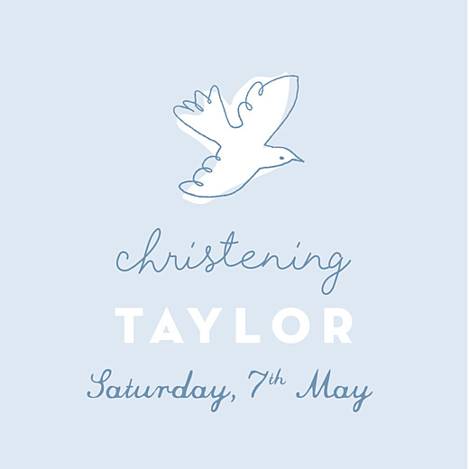 Christening Gift Tags Rejoice Blue - Front