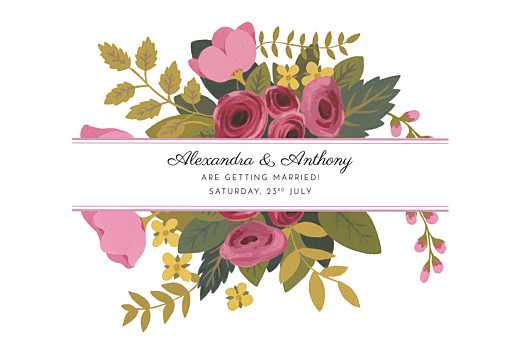 Save The Dates Rose Garden Pink - Front