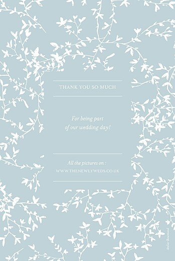 Wedding Thank You Cards Reflections Green - Back