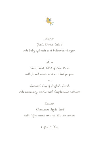 Christening Menus Birds Of A Feather Green - Page 3