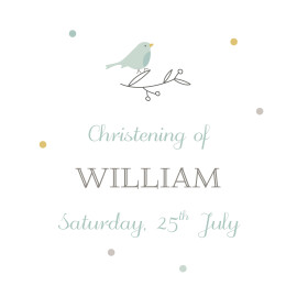 Christening Gift Tags Birds Of A Feather Green