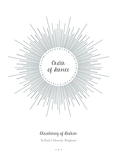 Christening Order of Service Booklets Cover Lumière White - Page 1