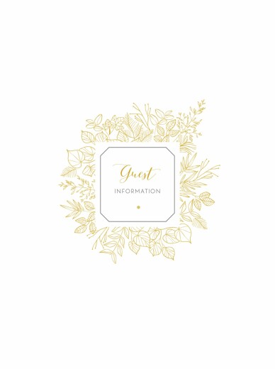 Guest Information Cards Botanical Border Yellow - Front