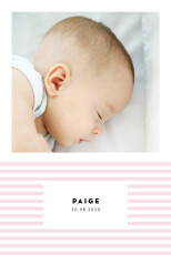 Baby Announcements Pastel Stripes Portrait Pink