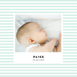 Baby Announcements Pastel Stripes (4 pages) Green