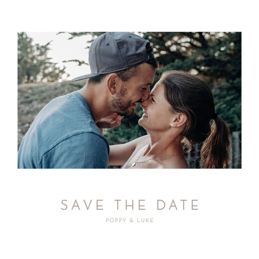 Save The Dates Elegant Photo White - Front