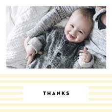 Baby Thank You Cards Pastel Stripes Yellow
