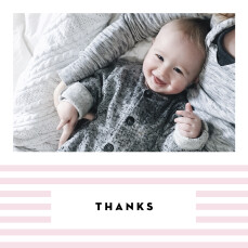 Baby Thank You Cards Pastel Stripes Pink