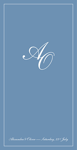 Wedding Menus Chic Border (4 Pages) Blue - Page 1