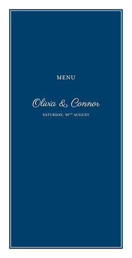 Wedding Menus Chic (4 Pages) Navy Blue - Page 1