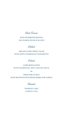 Wedding Menus Chic (4 Pages) Navy Blue - Page 3