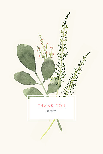 Wedding Thank You Cards Spring Blossom Beige - Front
