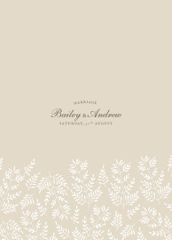 Wedding Order of Service Booklet Covers Fern Foray Beige