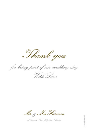 Wedding Thank You Cards The Big Picture Portrait White - Back