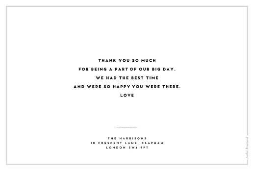 Wedding Thank You Cards Our Big Day White - Back