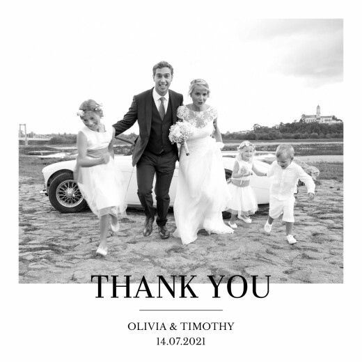Wedding Thank You Cards Modern Chic White - Front