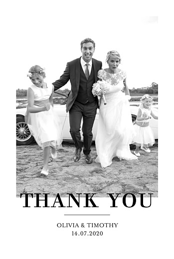 Wedding Thank You Cards Modern Chic Portrait White - Front
