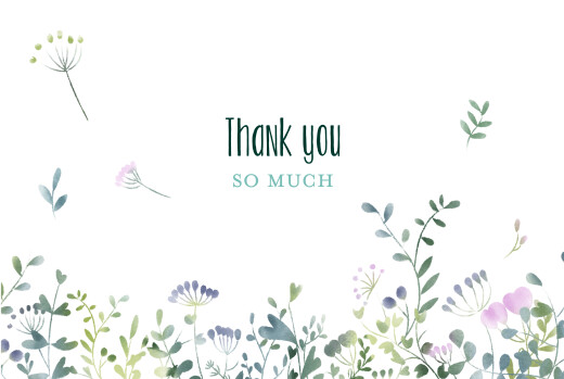 Wedding Thank You Cards Watercolour Meadow (4 Pages) Blue - Page 1