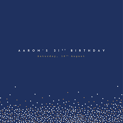 Birthday Invitations Confetti Blue - Front