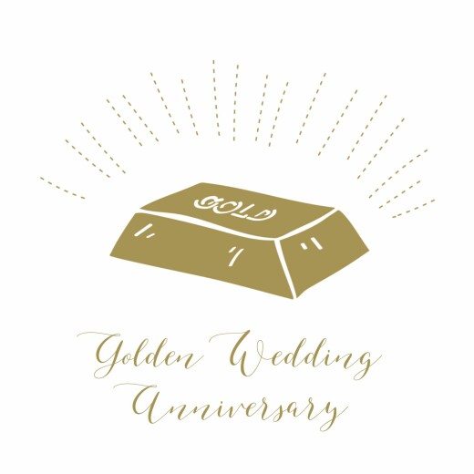 Birthday Invitations Golden Wedding Gold - Front