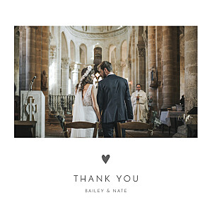 Wedding Thank You Cards Elegant heart 4 pages white