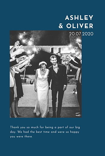 Wedding Thank You Cards Love Story Blue - Page 1