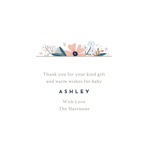 Baby Thank You Cards Floral Ribbon (4 Pages) Pink - Page 3