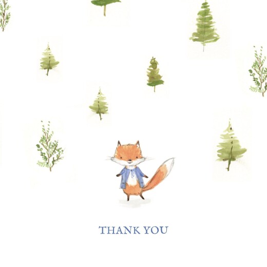 Baby Thank You Cards Watercolour Fox (4 pages) Blue - Page 1