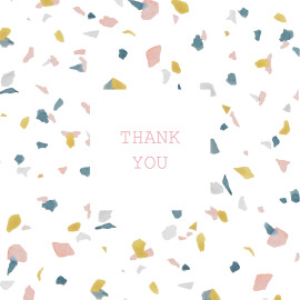 Baby Thank You Cards Granite (4 pages) Pink & Yellow