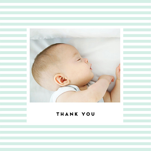 Baby Thank You Cards Pastel Stripes (4 pages) Green - Page 1