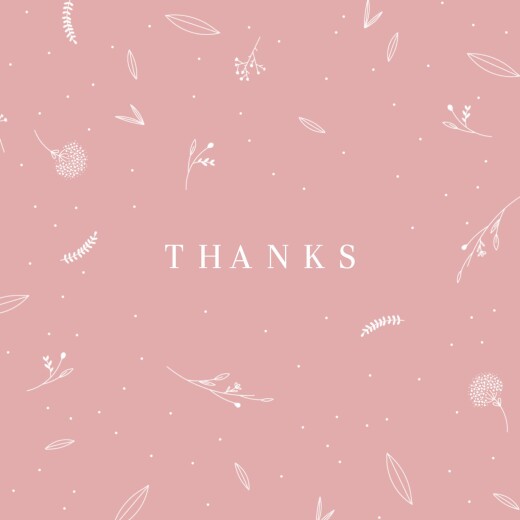 Baby Thank You Cards Elegant Foliage (4 Pages) Pink - Page 1