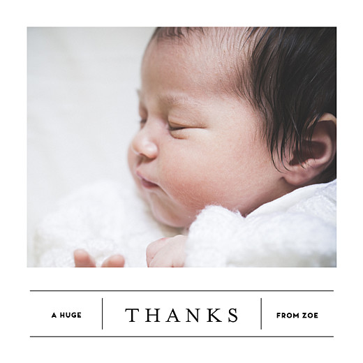 Baby Thank You Cards Breaking News White - Front