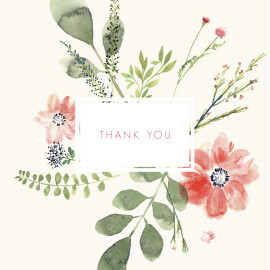 Baby Thank You Cards Spring Blossom (4 Pages) Cream