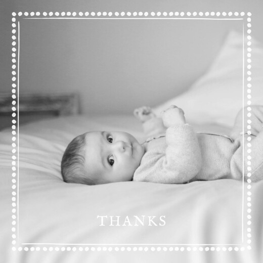 Baby Thank You Cards Polka Dot Border (Large) White - Page 1