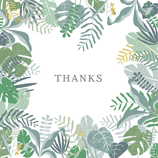 Baby Thank You Cards Tropical Forest Photo (Large) Green - Front