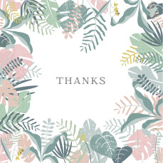 Baby Thank You Cards Tropical Forest Photo (Large) Pink