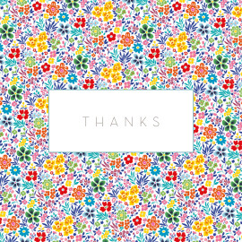 Baby Thank You Cards Flower Garden Photo (4 Pages) Yellow & Red