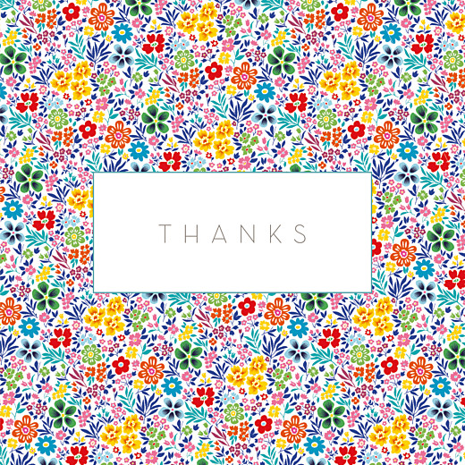 Baby Thank You Cards Flower Garden Photo (4 Pages) Yellow & Red - Page 1