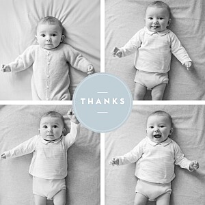 Baby Thank You Cards Chic medallion (large) blue