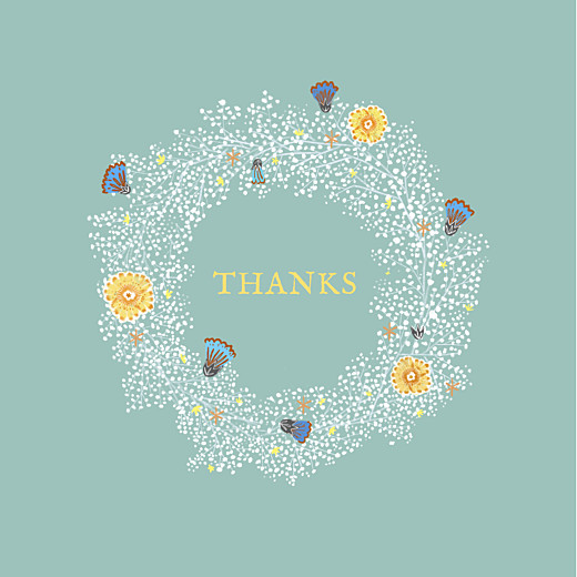 Baby Thank You Cards Baby's Breath Green - Front