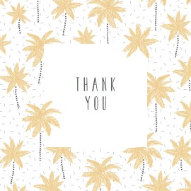 Baby Thank You Cards Palm Trees Yellow