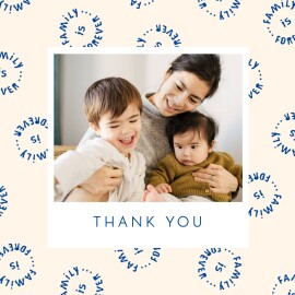 Baby Thank You Cards Family Is Forever Blue
