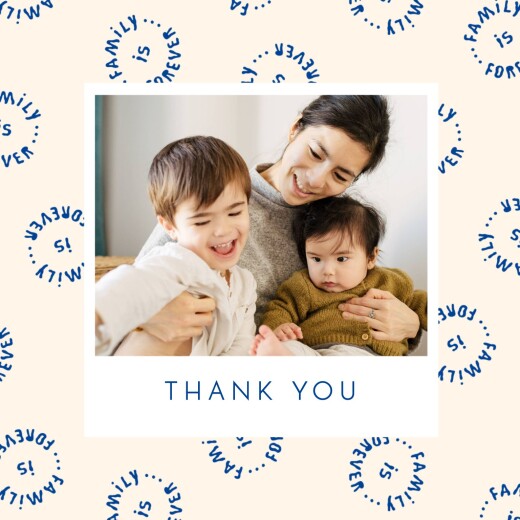 Baby Thank You Cards Family Is Forever Blue - Page 1