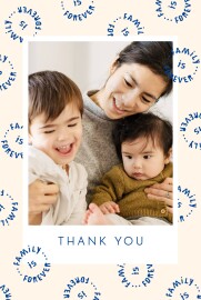Baby Thank You Cards Family Is Forever Portrait Blue