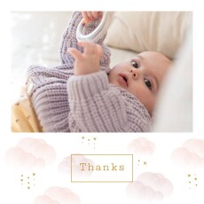Baby Thank You Cards Mist (Large) Pink