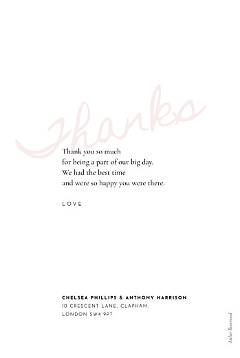 Wedding Thank You Cards Whisper Red - Back