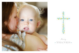 Baby Thank You Cards Liberty Cross Landscape (Large) Green