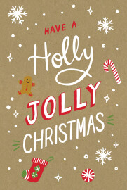 Christmas Cards Holly Jolly Christmas Kraft