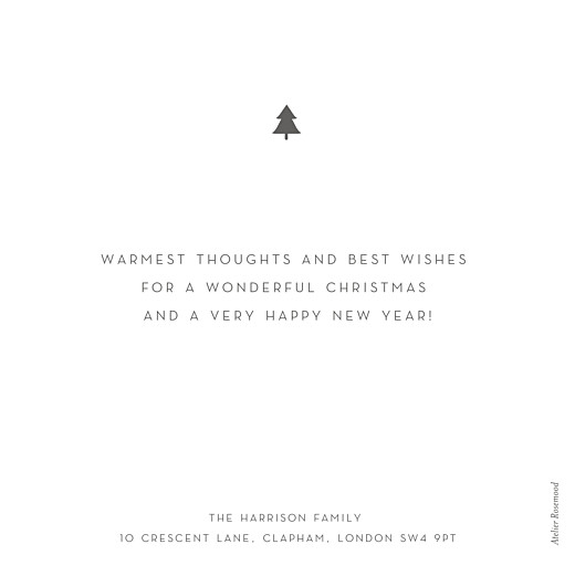 Christmas Cards Elegant Sapling (Foil) White - Back