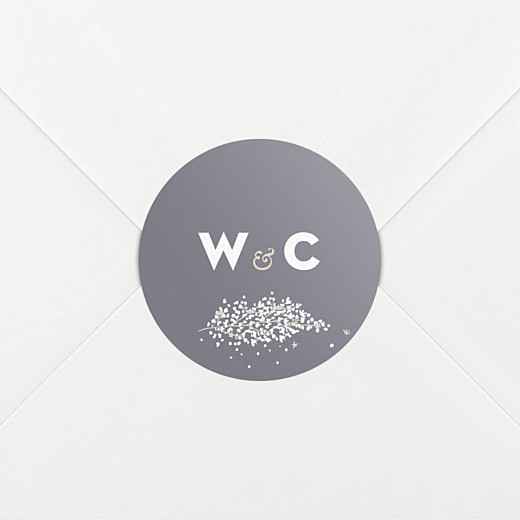 Wedding Envelope Stickers Baby's Breath Grey - View 1
